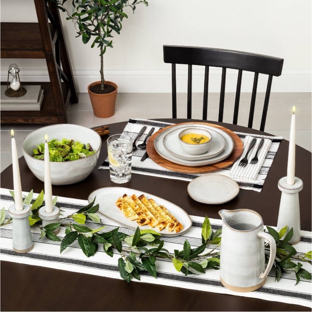 8" 4pk Stoneware Reactive Glaze Salad
Plate Set Gray - Hearth & Hand - Picture 3 of 8